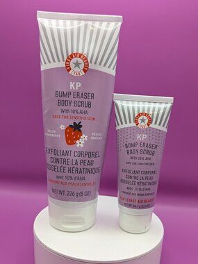 First Aid Beauty Bump Eraser Body Scrub FS Strawberry + TS Orig Gently Used VGC